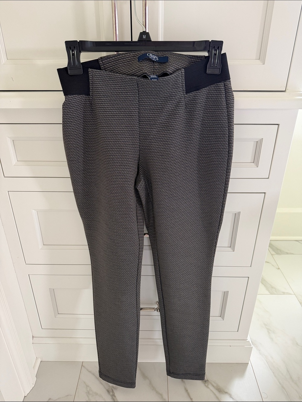 Chaps Black and Gray check Stretch Dress Pants